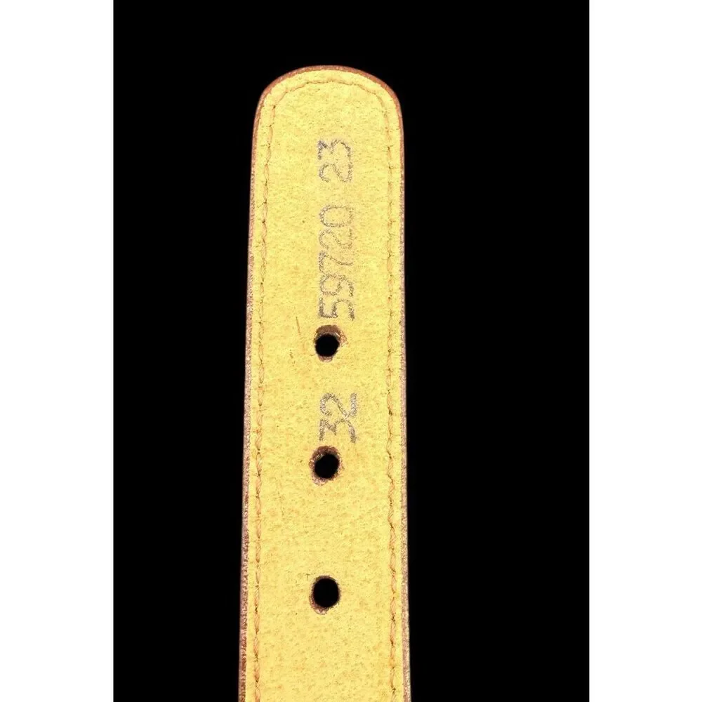 Canterbury Sz 32 Canvas Belt Blue Nautical Boats Leather Trim Solid Brass VTG